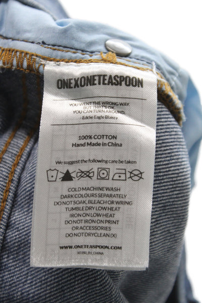 One X One Teaspoon Womens Cut-Off Blue Cotton Shorts Size 27