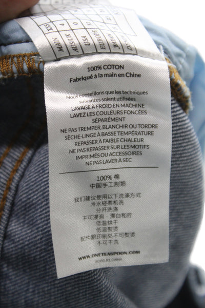 One X One Teaspoon Womens Cut-Off Blue Cotton Shorts Size 27