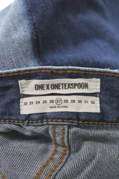 One X One Teaspoon Womens Cut-Off Blue Cotton Shorts Size 27
