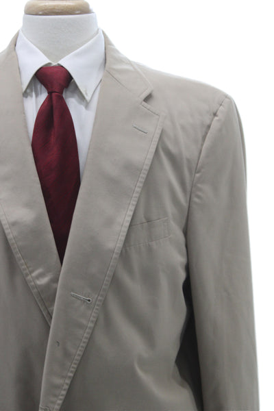 Brooks Brothers Mens Beige Cotton Blend Blazer Button Closure Size 44