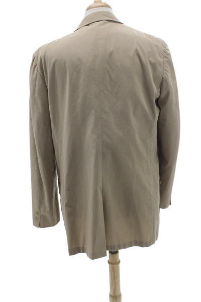 Brooks Brothers Mens Beige Cotton Blend Blazer Button Closure Size 44