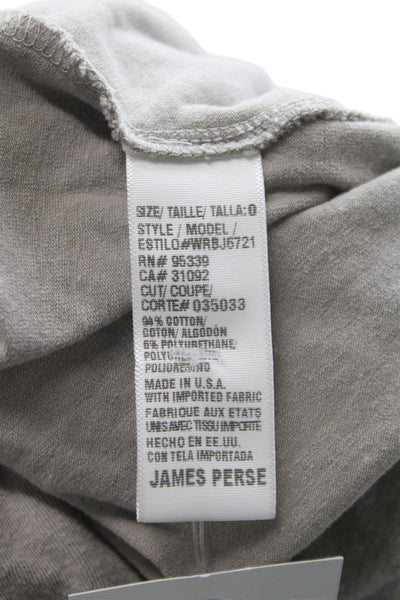 James Perse Women Bodycon Turtleneck Long Sleeve Gray Cotton Dress Size 0