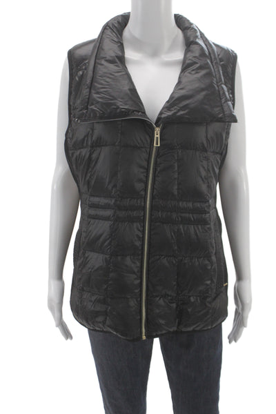Calvin Klein Performance Women Quilted Sleeveless Polyester Black Vest Size XL