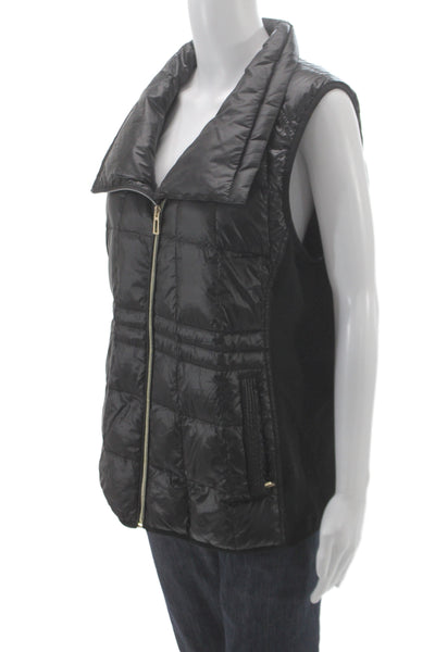 Calvin Klein Performance Women Quilted Sleeveless Polyester Black Vest Size XL