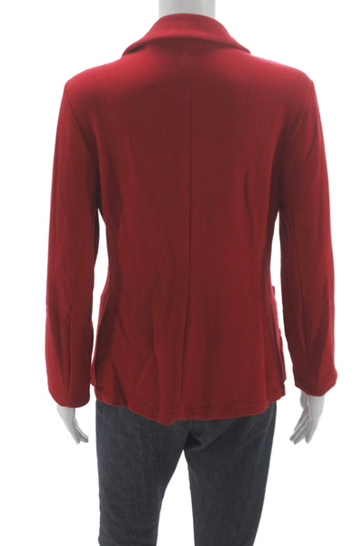 Tahari Women Blazer Red Rayon Button Closure Long Sleeve Size L