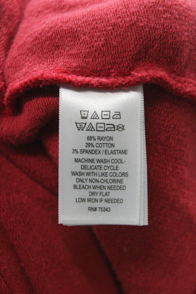 Tahari Women Blazer Red Rayon Button Closure Long Sleeve Size L