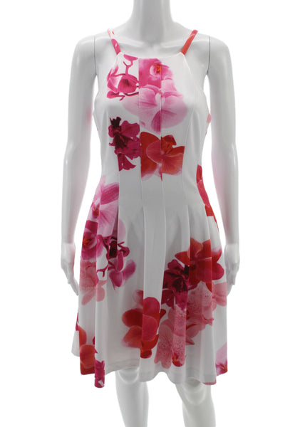 Calvin Klein Women Fit & Flare Multicolor Halter Knee Length Dress Size 6