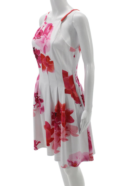 Calvin Klein Women Fit & Flare Multicolor Halter Knee Length Dress Size 6