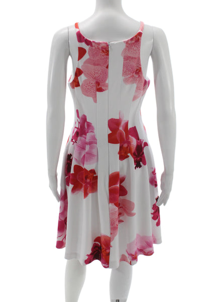 Calvin Klein Women Fit & Flare Multicolor Halter Knee Length Dress Size 6