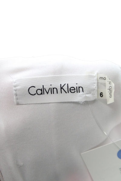 Calvin Klein Women Fit & Flare Multicolor Halter Knee Length Dress Size 6