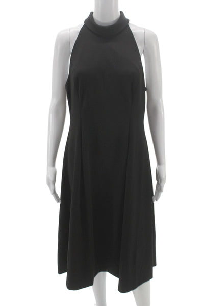 Calvin Klein Women A-Line Black High Neck Sleeveless Knee Length Dress Size 12
