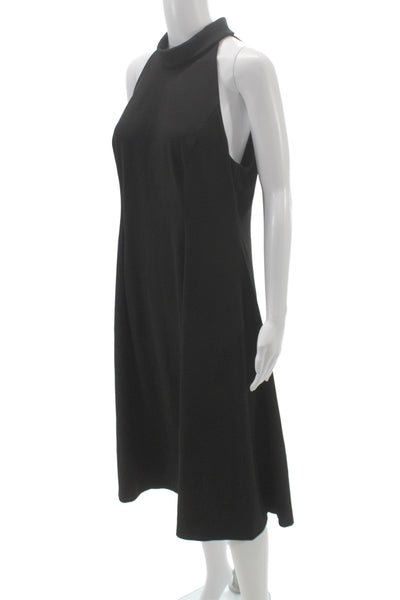 Calvin Klein Women A-Line Black High Neck Sleeveless Knee Length Dress Size 12