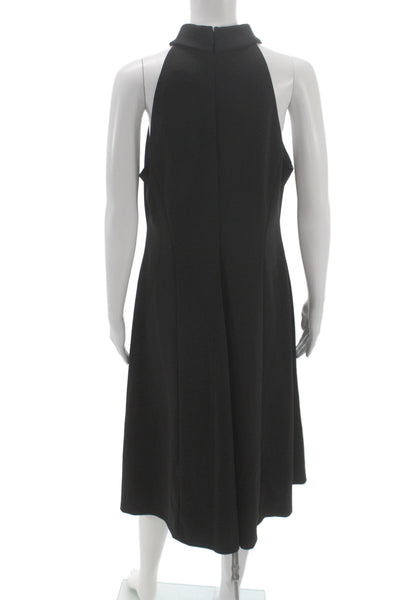 Calvin Klein Women A-Line Black High Neck Sleeveless Knee Length Dress Size 12