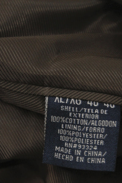 Stafford Mens Brown Cotton Blazer Button Solid Classic Size 40