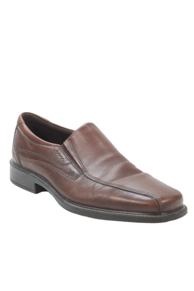 ECCO Mens Leather Square Toe Slip On Loafers Brown Size 44 14