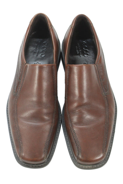 ECCO Mens Leather Square Toe Slip On Loafers Brown Size 44 14