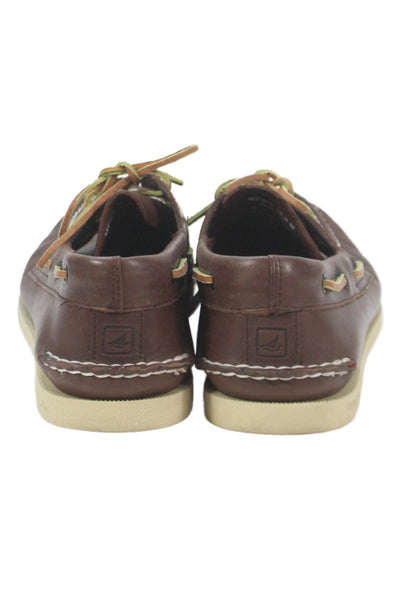 Sperry Mens Leather Lace Up Slip On Loafer Brown Size 10.5