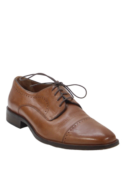 Johnston & Murphy Mens Leather Oxfords Dress Shoes Brown Size 10.5M