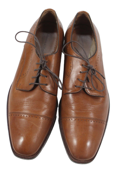 Johnston & Murphy Mens Leather Oxfords Dress Shoes Brown Size 10.5M
