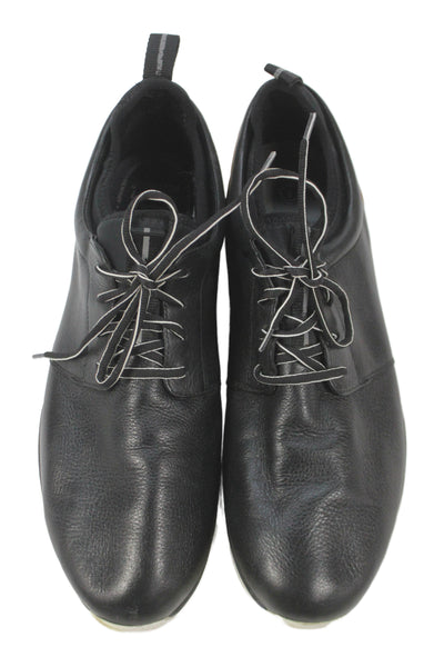Johnston & Murphy Mens Leather Lace Up Low Top Sneakers Black Size 13M
