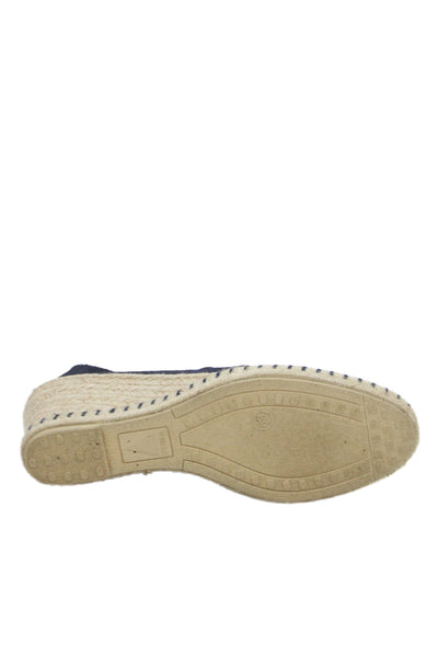 Verbenas Womens Suede Slip On Espadrille Wedges Navy Size 39 9