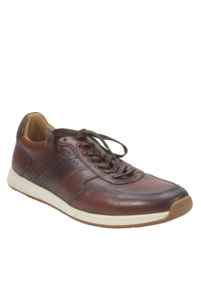 Florsheim Mens Leather Lace Up Low Top Sneakers Brown Size 13M