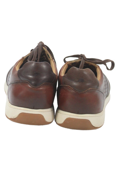 Florsheim Mens Leather Lace Up Low Top Sneakers Brown Size 13M