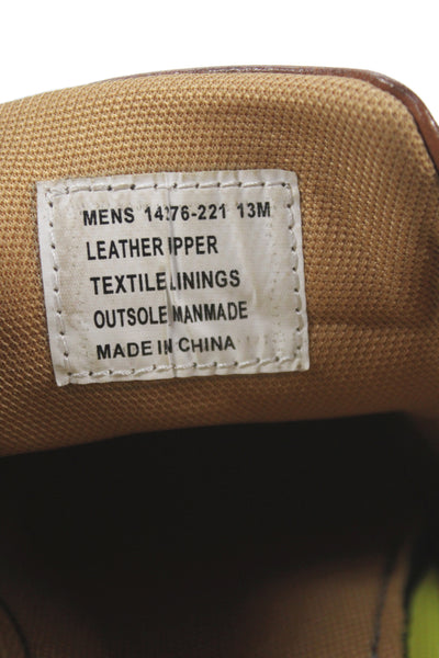 Florsheim Mens Leather Lace Up Low Top Sneakers Brown Size 13M