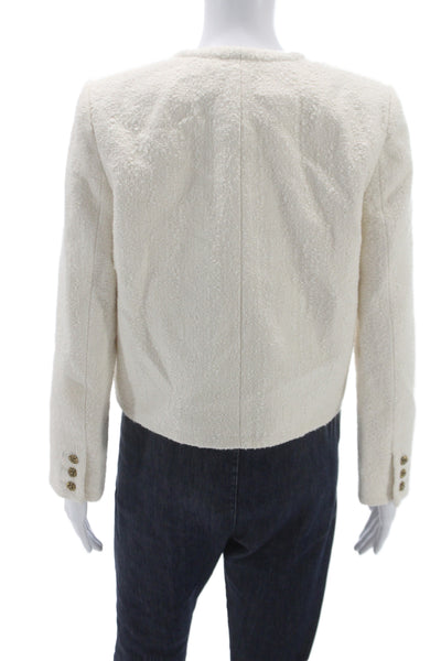 Ba&Sh Womens Basic Jacket Ivory Cotton Blend Button Long Sleeve Size 2
