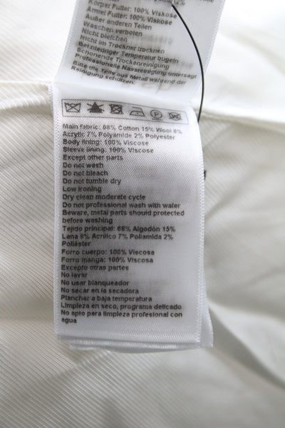 Ba&Sh Womens Basic Jacket Ivory Cotton Blend Button Long Sleeve Size 2