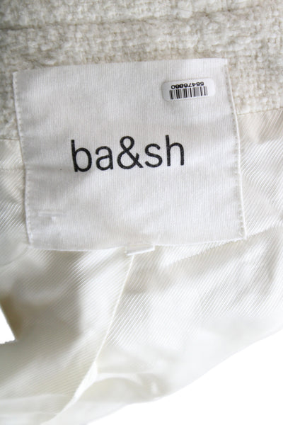 Ba&Sh Womens Basic Jacket Ivory Cotton Blend Button Long Sleeve Size 2