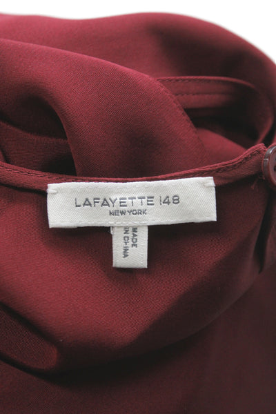Lafayette 148 New York Women Silk Sleeveless Tank Zip Red Size XS