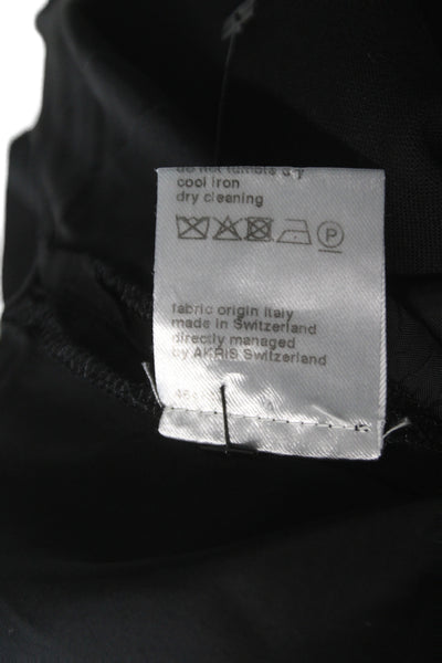 Akris Women Black Wool Pencil Skirt Short Zip Size 8