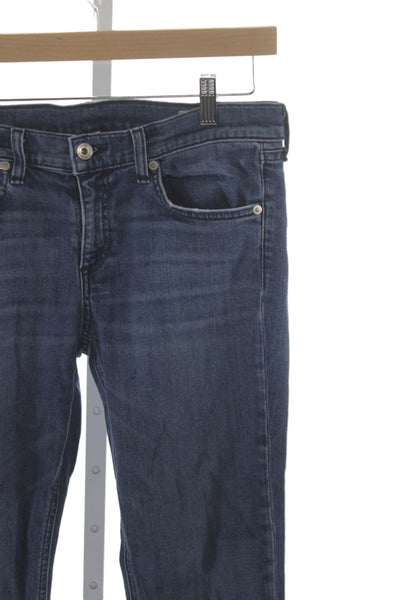 Rag & Bone Womens Skinny Jeans Blue Mid Rise 27 Inseam Cotton Blend Size 28