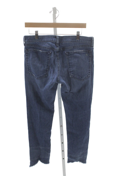 Rag & Bone Womens Skinny Jeans Blue Mid Rise 27 Inseam Cotton Blend Size 28