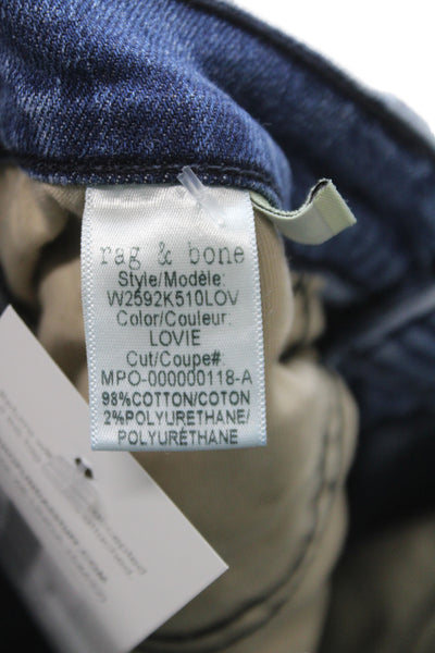 Rag & Bone Womens Skinny Jeans Blue Mid Rise 27 Inseam Cotton Blend Size 28