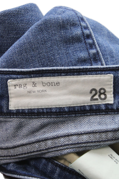Rag & Bone Womens Skinny Jeans Blue Mid Rise 27 Inseam Cotton Blend Size 28
