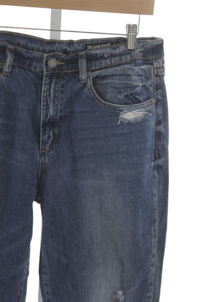BLANKNYC Women Cropped Jeans Blue Mid Rise 23in Inseam Size 30