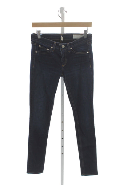 Rag & Bone Womens Skinny Blue Cotton Blend Mid Rise Jeans Size 28