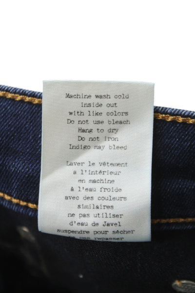 Rag & Bone Womens Skinny Blue Cotton Blend Mid Rise Jeans Size 28