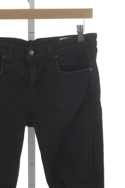 Rag & Bone Womens Black Cotton Blend Skinny Jeans Size 28