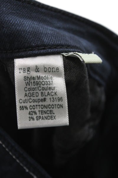 Rag & Bone Womens Black Cotton Blend Skinny Jeans Size 28