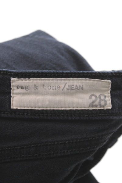 Rag & Bone Womens Black Cotton Blend Skinny Jeans Size 28