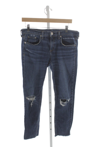 Rag & Bone Womens Skinny Blue Mid Rise Jeans Size 28