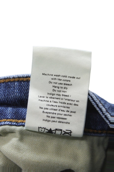 Rag & Bone Women Boyfriend Jeans Blue Cotton Blend Mid Rise Size 28