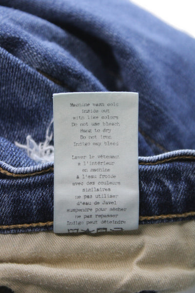 Rag & Bone Womens Skinny Distressed Blue Jeans Mid Rise 27in Size 28