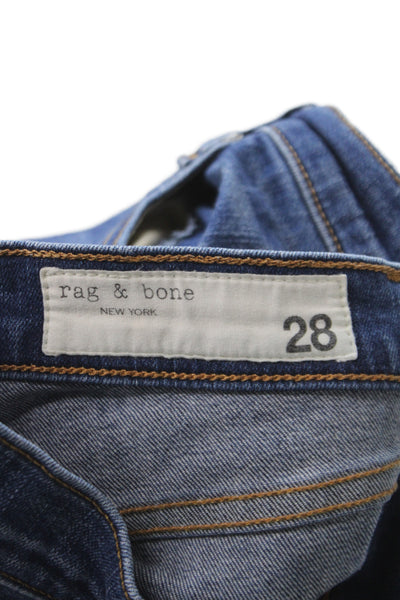 Rag & Bone Womens Skinny Jeans Blue Mid Rise Inseam 27 Size 28