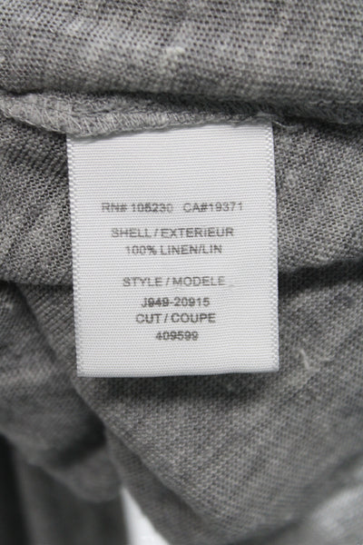 Joie Women Gray 100% Linen Scoop Neck Long Sleeve Tunic Size M