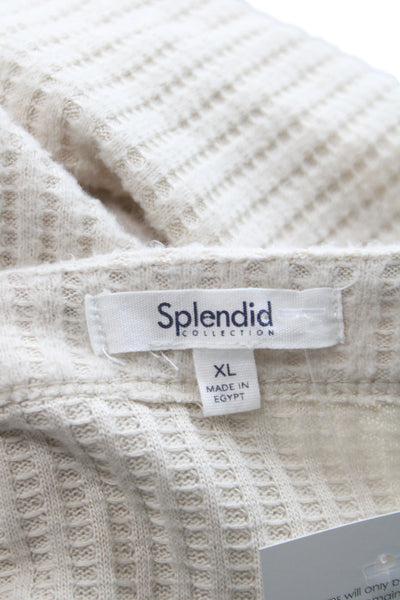 Splendid Womens Pullover Sweater Boat Neck Long Sleeve Ivory Size XL