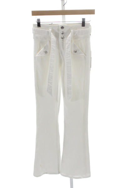 Veronica Beard Women Flared White High Rise Jeans Button Fly Size 25